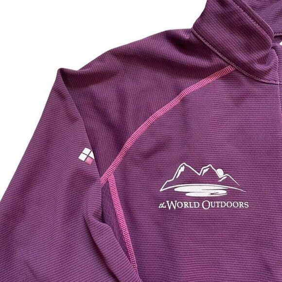 Montbell Womens Purple Quarter Zip Baselayer Hiking Long Sleeve Shirt Sz L - Picture 5 of 6